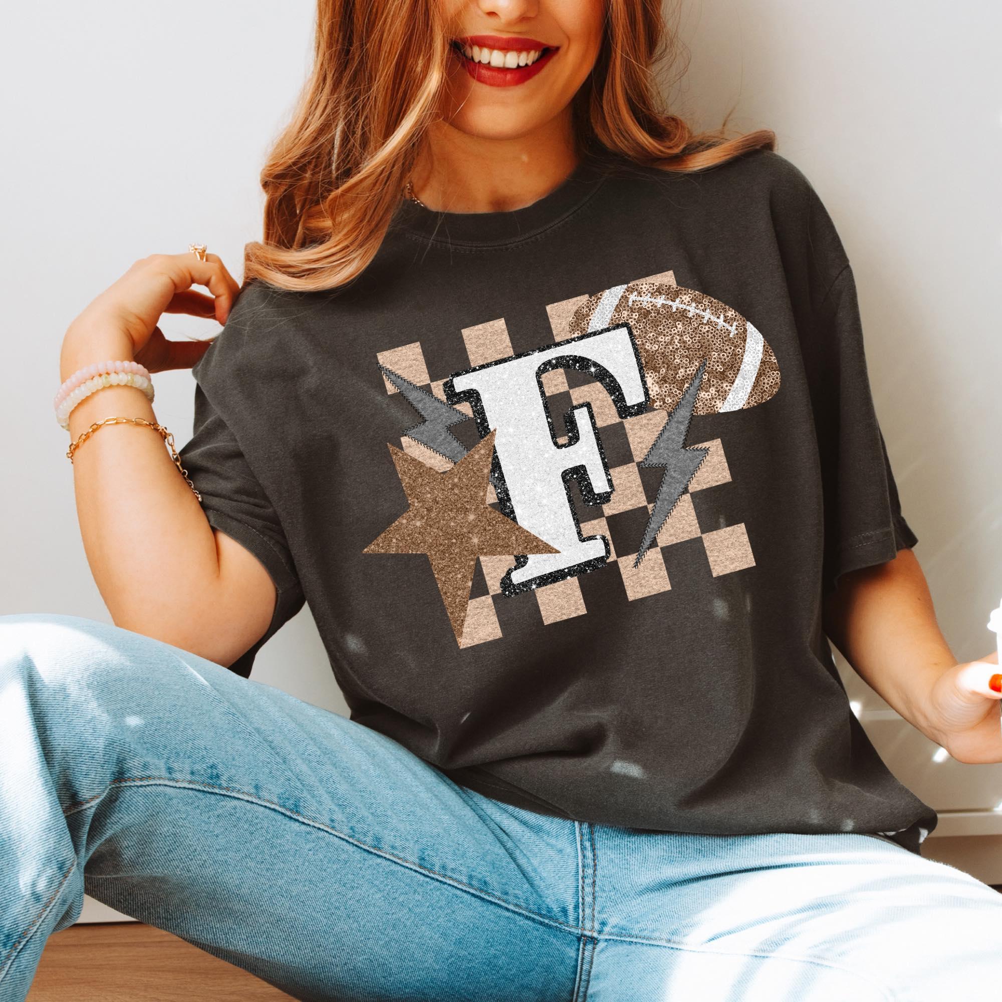 Football Sequin Varsity DTF Transfer - Merch Girls