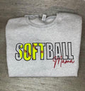 Softball Inlay Mama Mom Custom Embroidered Sweatshirt - Merch Girls