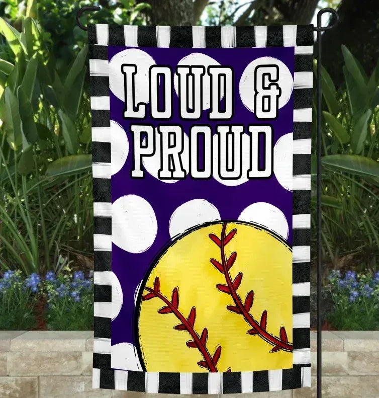 Loud & Proud Softball Garden Flag - Merch Girls