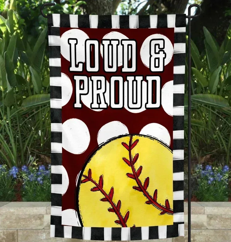 Loud & Proud Softball Garden Flag - Merch Girls
