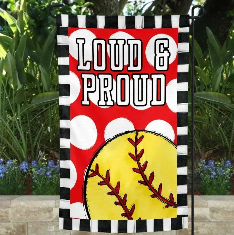Loud & Proud Softball Garden Flag - Merch Girls