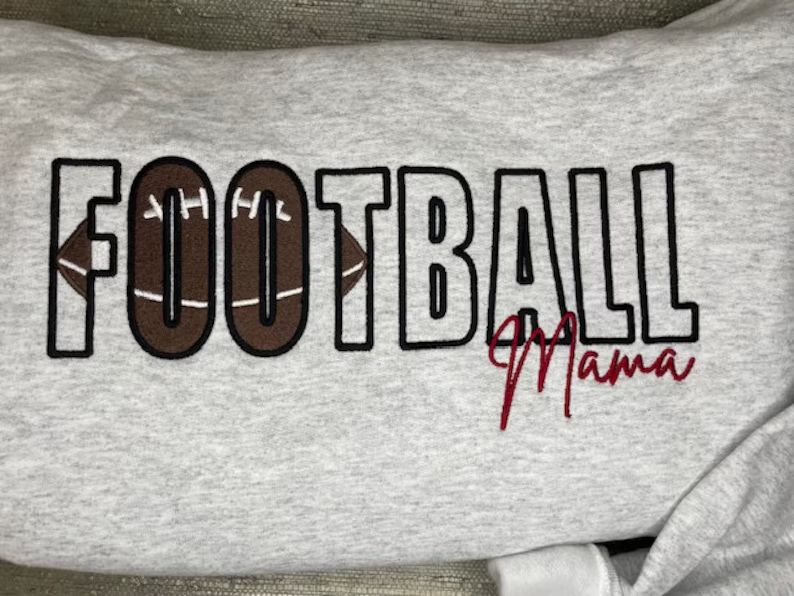 Football Inlay Mom Mama Custom Embroidered Sweatshirt