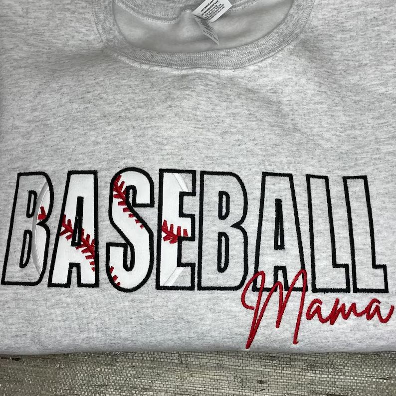 Baseball Inlay Mama Custom Embroidered Sweatshirt