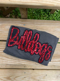 Custom Mascot Sequins Raw Edge Embroidered Comfort Color - Merch Girls