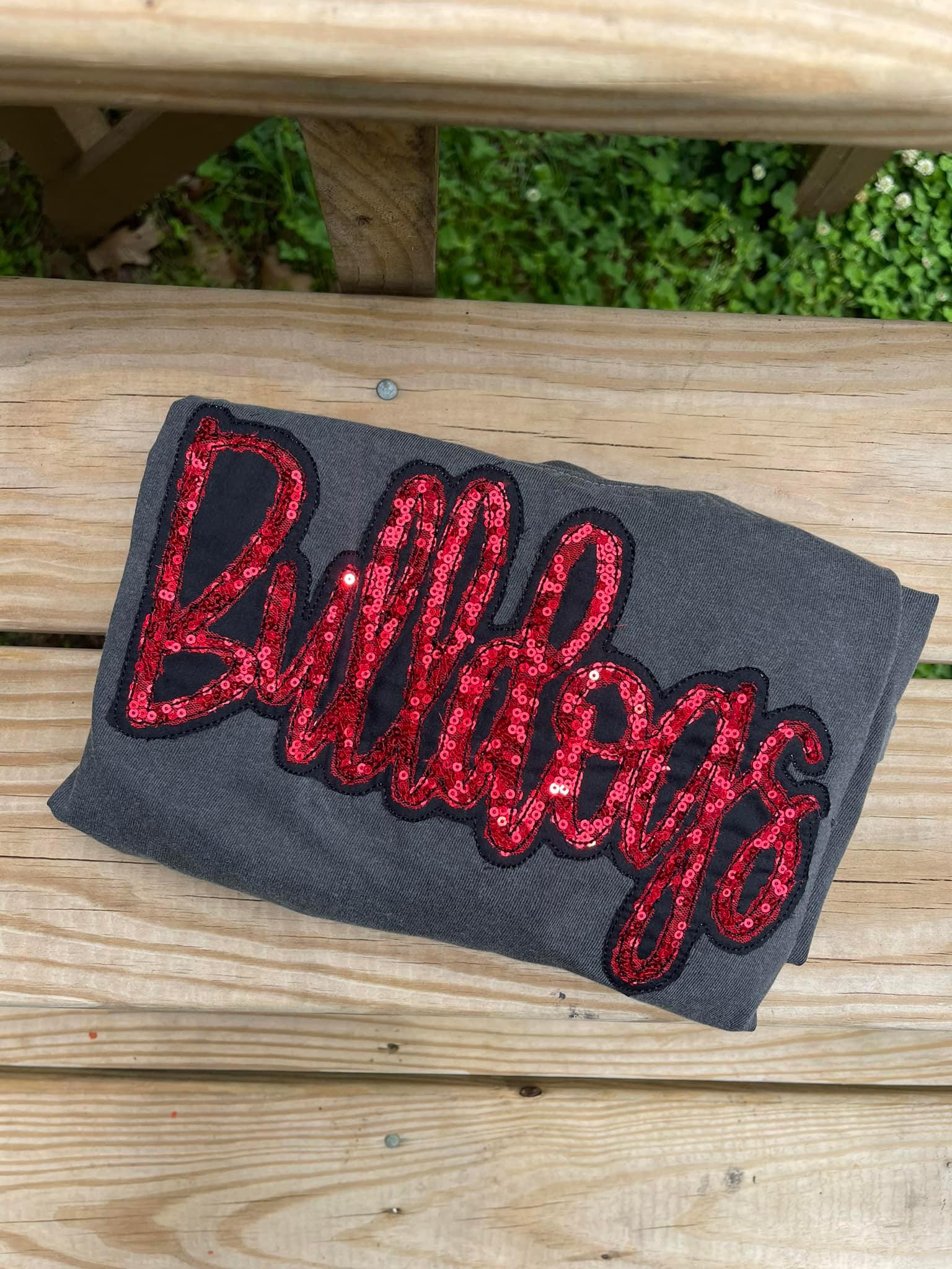 Custom Mascot Sequins Raw Edge Embroidered Comfort Color - Merch Girls