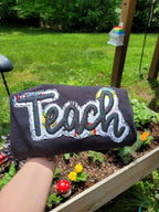 Teach Double Applique Embroidery Comfort Colors T-Shirt - Merch Girls