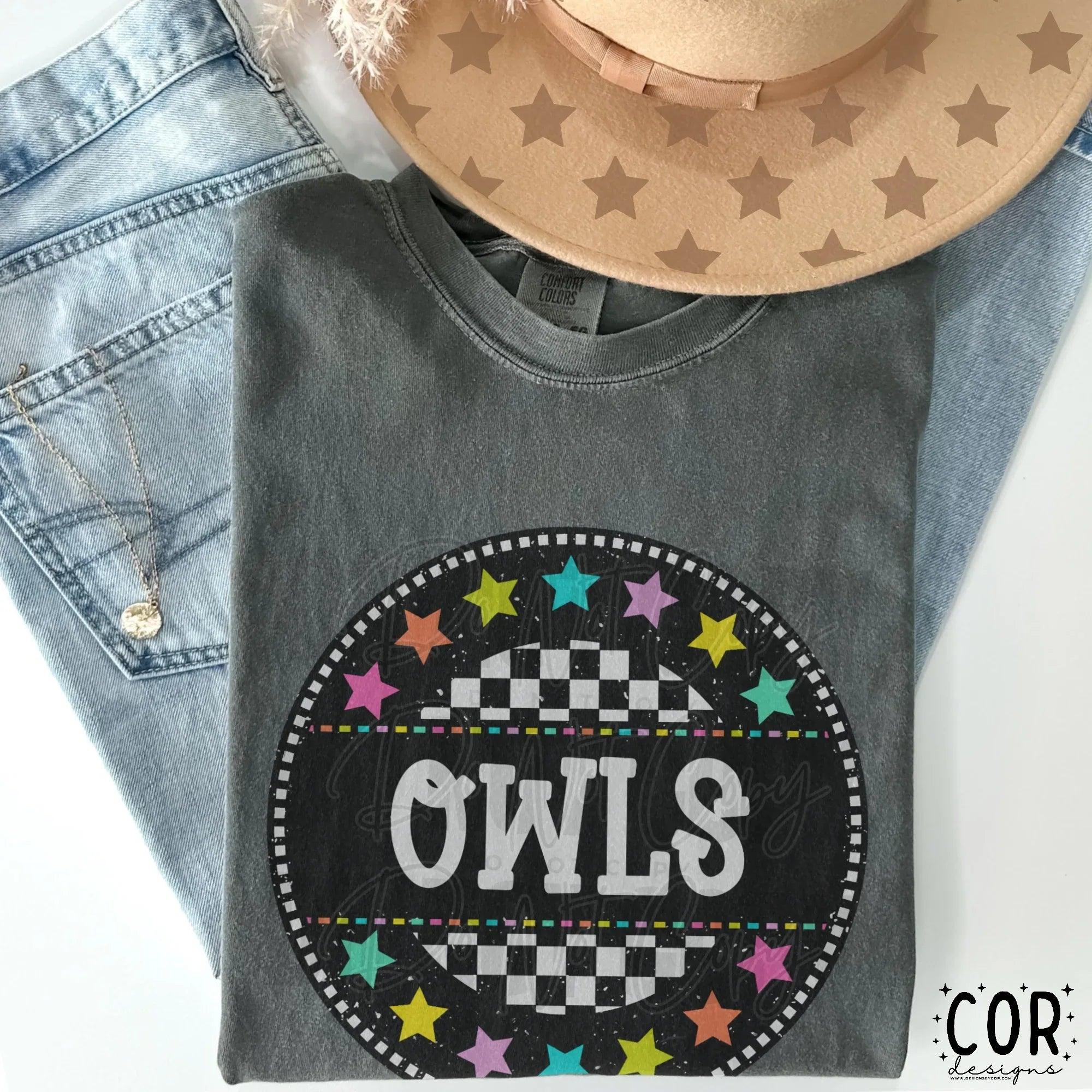 Owls Circle Star Mascot DTF Transfer - Merch Girls