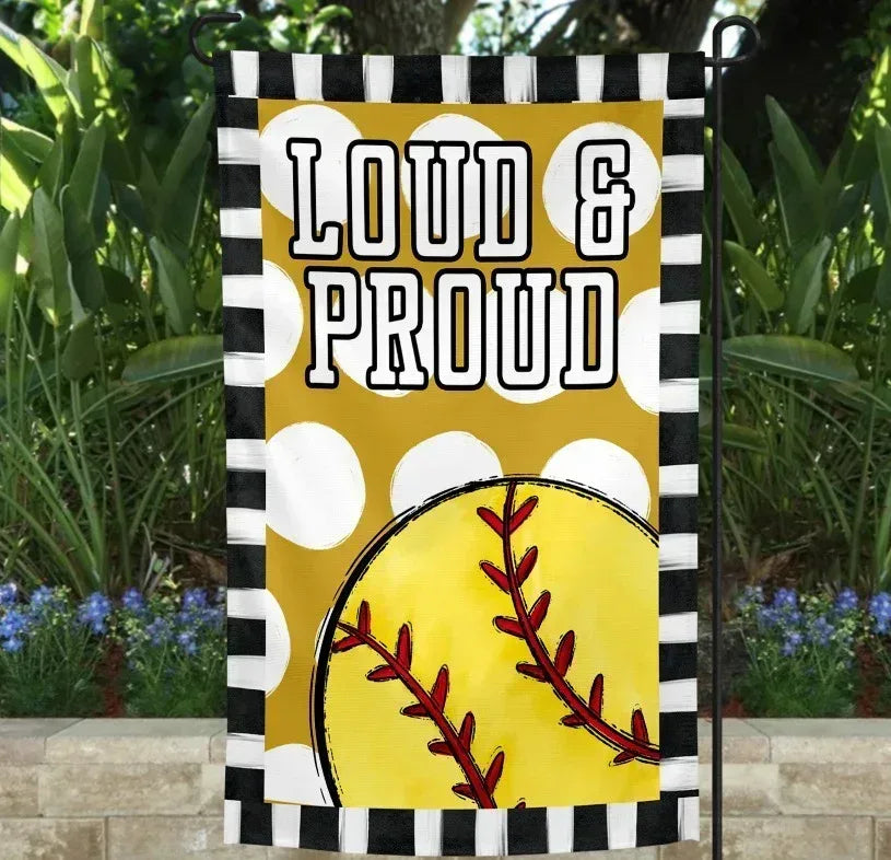 Loud & Proud Softball Garden Flag - Merch Girls