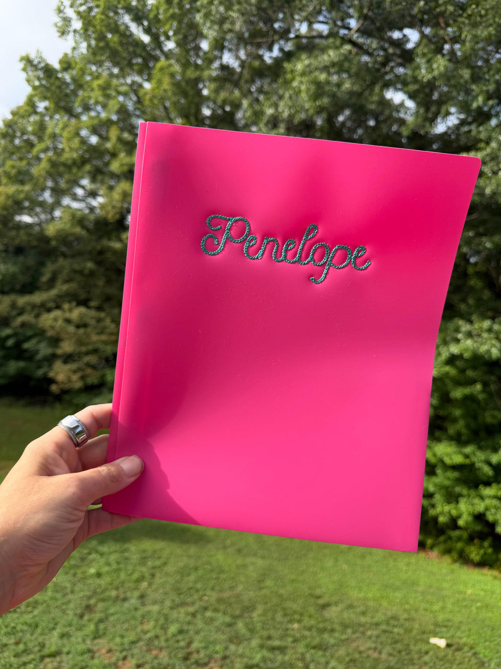 Personalized Embroidered Plastic School Folder | Custom Name Folder | Back to School Folder | Teacher Gift | Student Folder