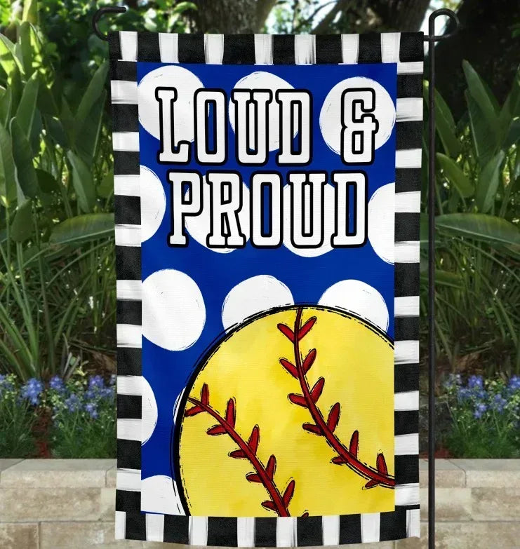Loud & Proud Softball Garden Flag - Merch Girls