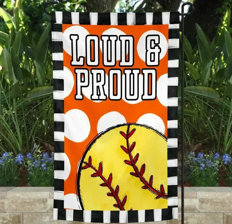Loud & Proud Softball Garden Flag - Merch Girls