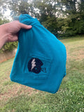 Custom Helmet Sequins Raw Edge Embroidered Comfort Color Pocket Tee - Merch Girls