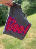 BOO Applique Embroidered Comfort Color Tee - Merch Girls