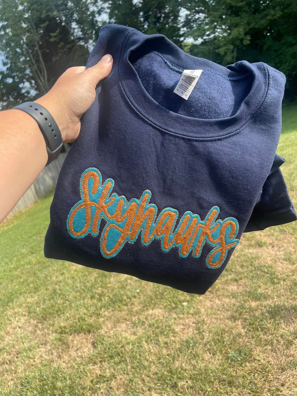 Custom Double Applique Glitter Embroidered Shirt