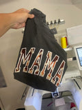 MAMA Football Applique Embroidered Comfort Color Tee - Merch Girls