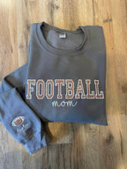 Sport Mom Glitter Applique with Name and Icon on sleeve Embroidered CC Short Sleeve or Sweatshirt - Merch Girls