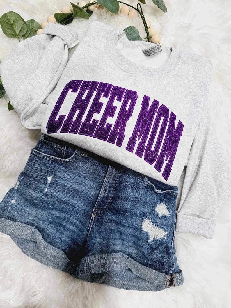 Cheer Mom Embroidered Comfort Colors Short Sleeve/Sweatshirt - Merch Girls