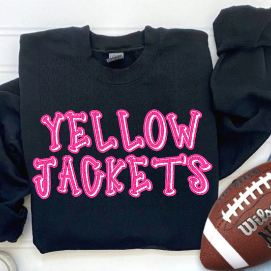 Yellow Jackets Pink Out DTF Transfer