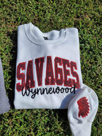 Personalized Custom Varsity Glitter Applique with September Script Font and Icon on Sleeve Embroidered Shirt - Merch Girls