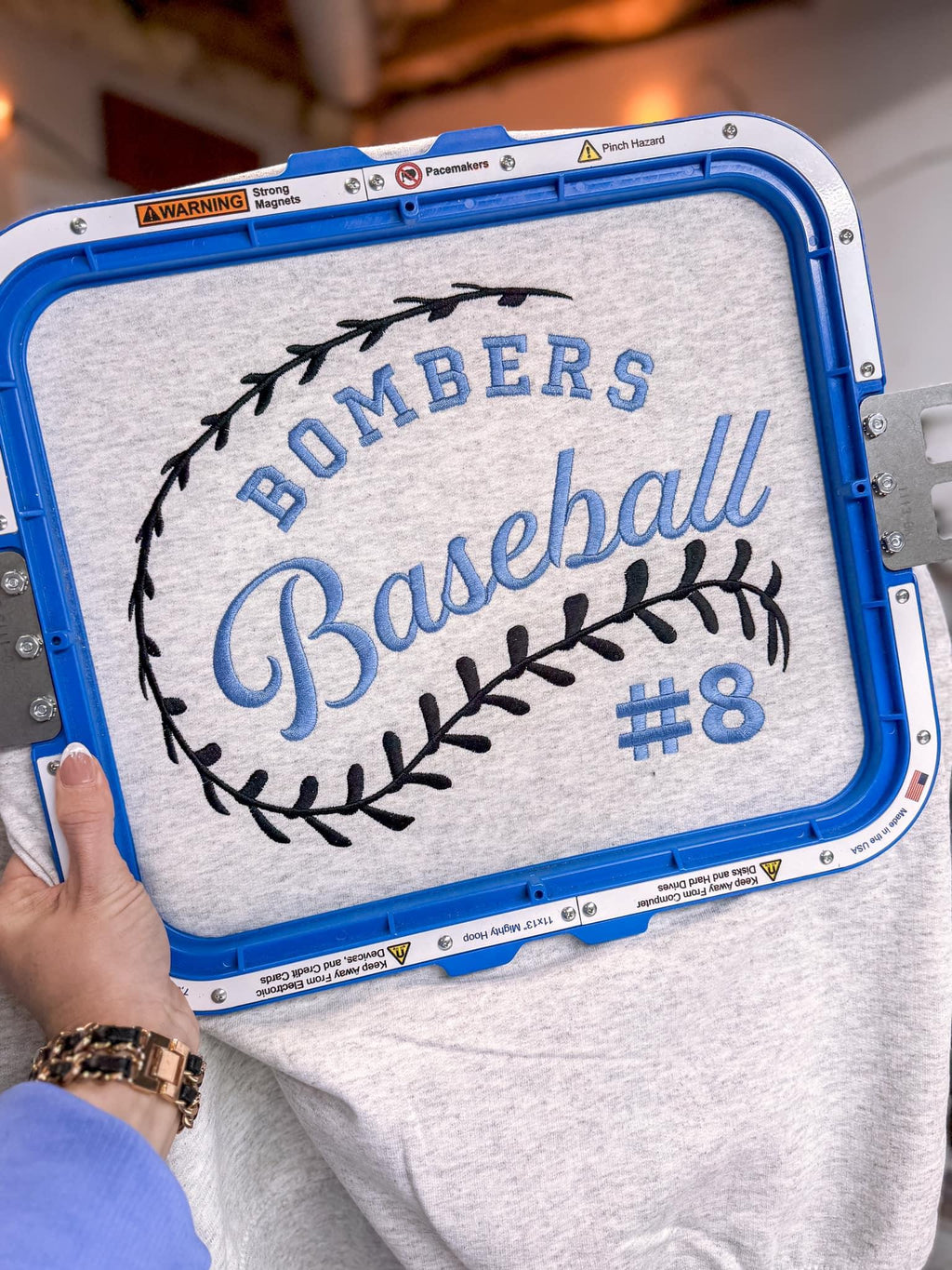 Custom Baseball or Softball Big Laces Embroidered Shirt - Merch Girls