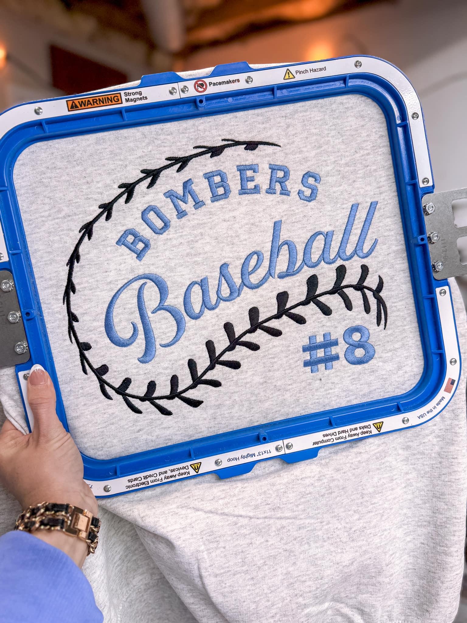 Custom Baseball or Softball Big Laces Embroidered Shirt - Merch Girls