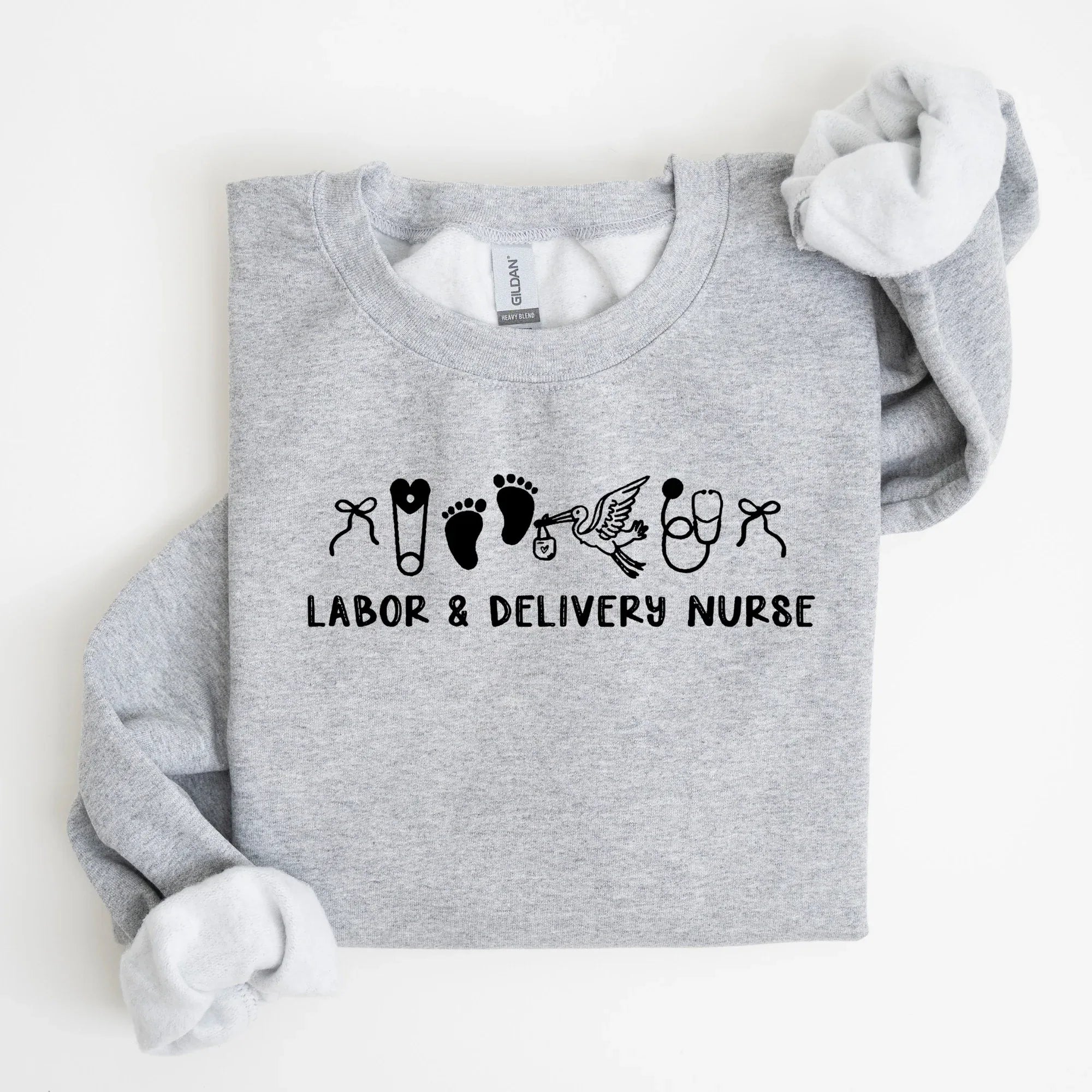 Labor And Delivery Nurse Embroidered Sweatshirt - Merch Girls