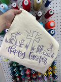 Happy Easter Icons Embroidered Shirt | QUICK SHIP - Merch Girls