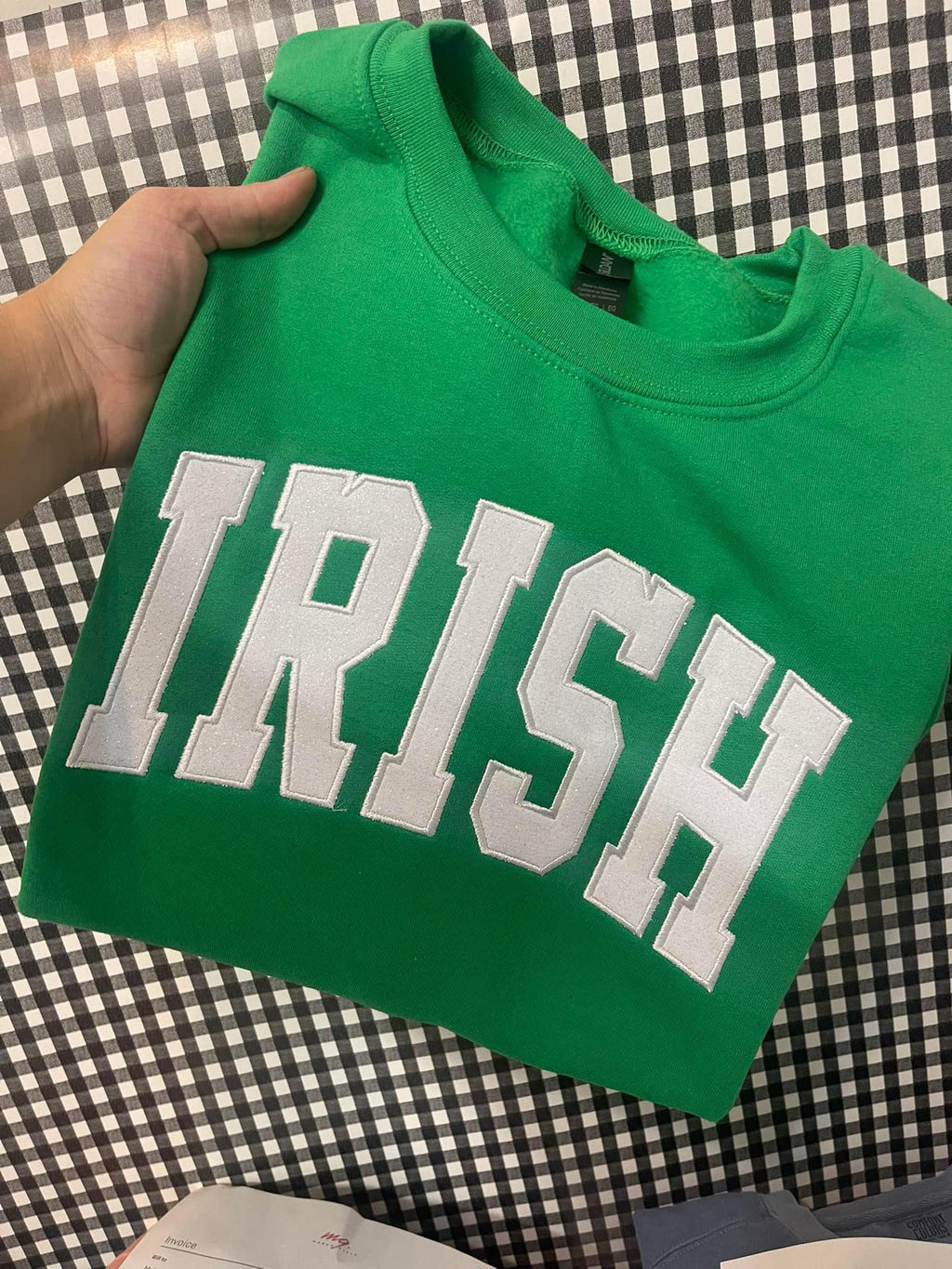 *FLASH SALE* Custom Varsity Glitter Embroidered Applique Shirt