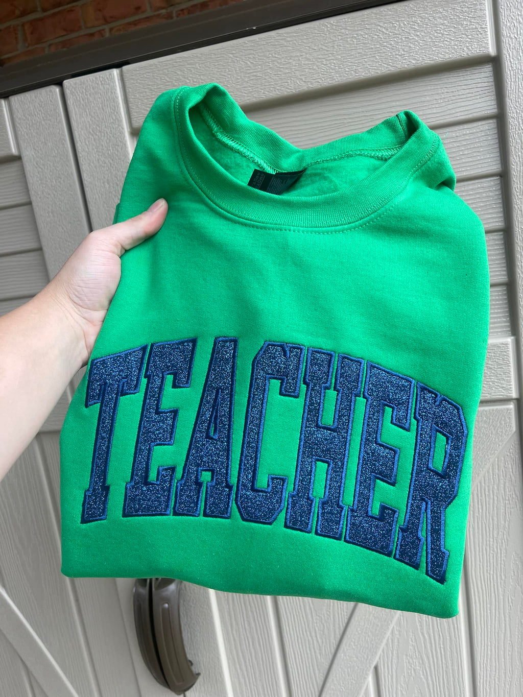 *FLASH SALE* Custom Varsity Glitter Embroidered Applique Shirt