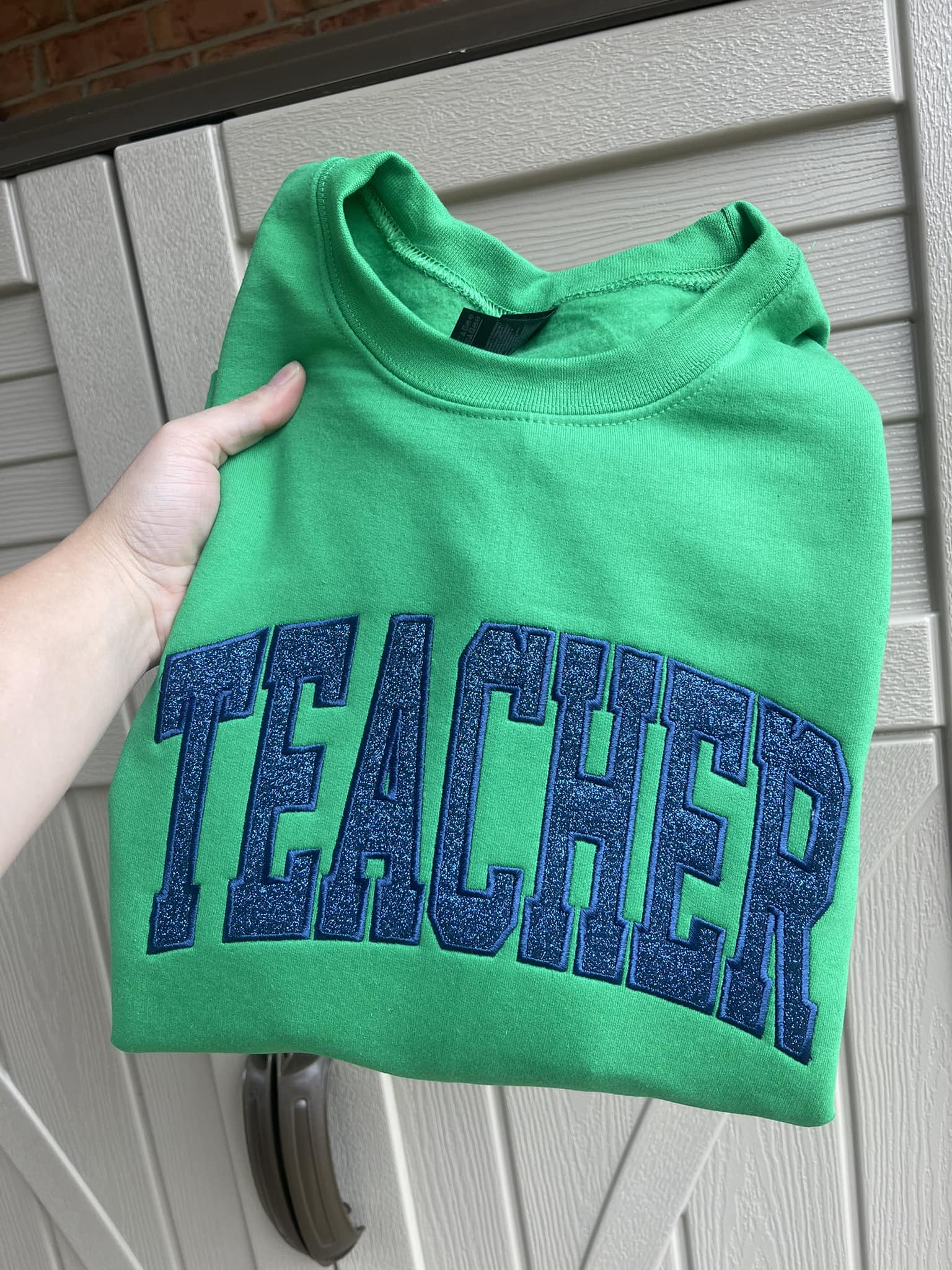 *FLASH SALE* Custom Varsity Glitter Embroidered Applique Shirt