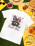 Feral But Free Raccoon Preppy Graphic Tee - Merch Girls