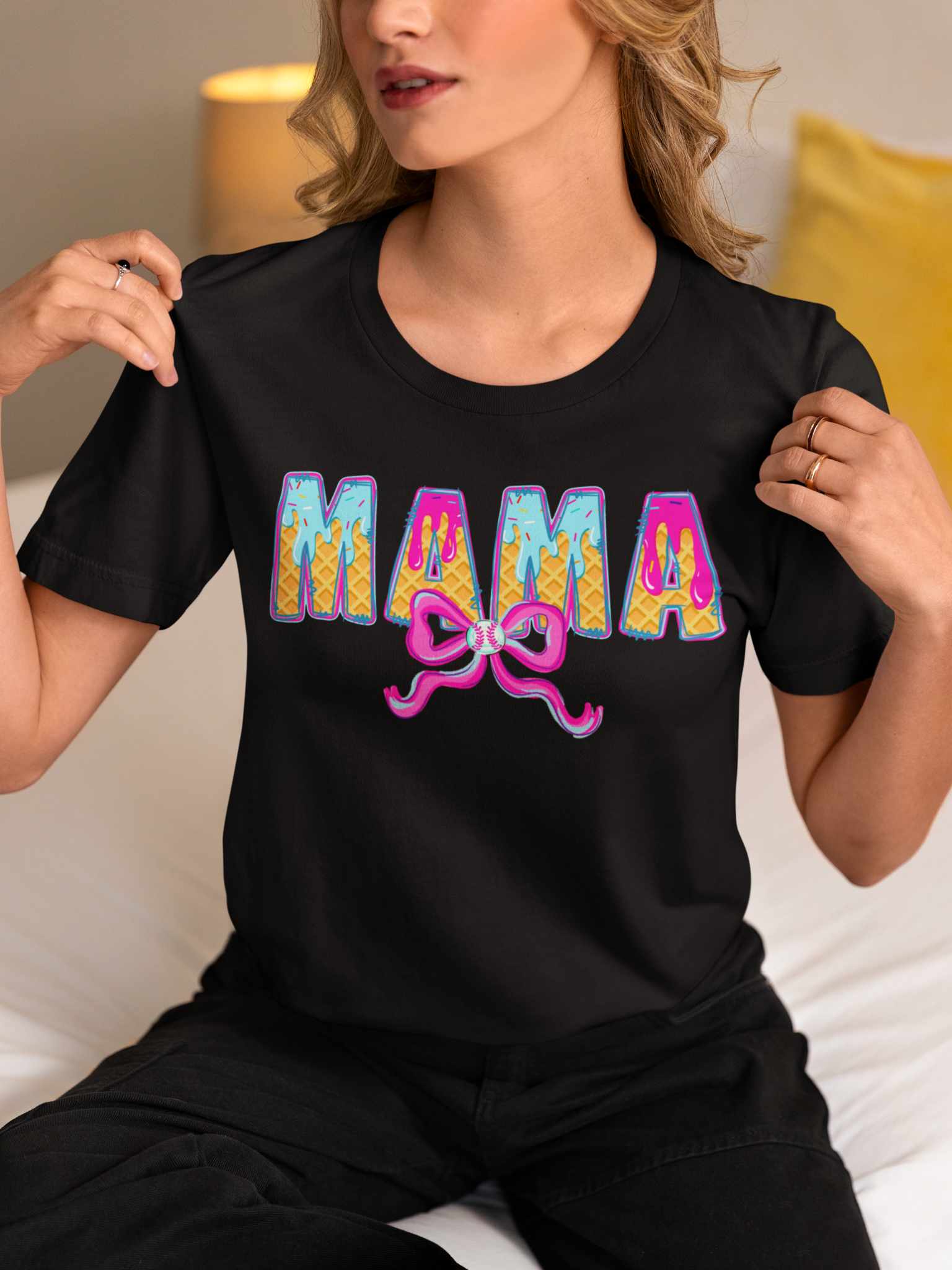 Mama Ice Cream Drip Preppy Graphic Tee