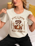 Just A Mom Trying Not to Raise Assholes Graphic Tee - Merch Girls