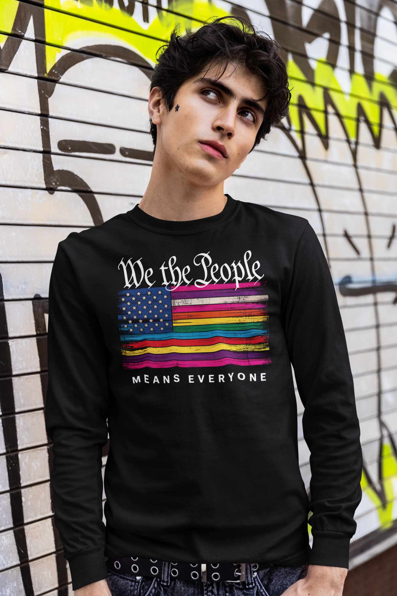 We the People Rainbow Flag Graphic Tee