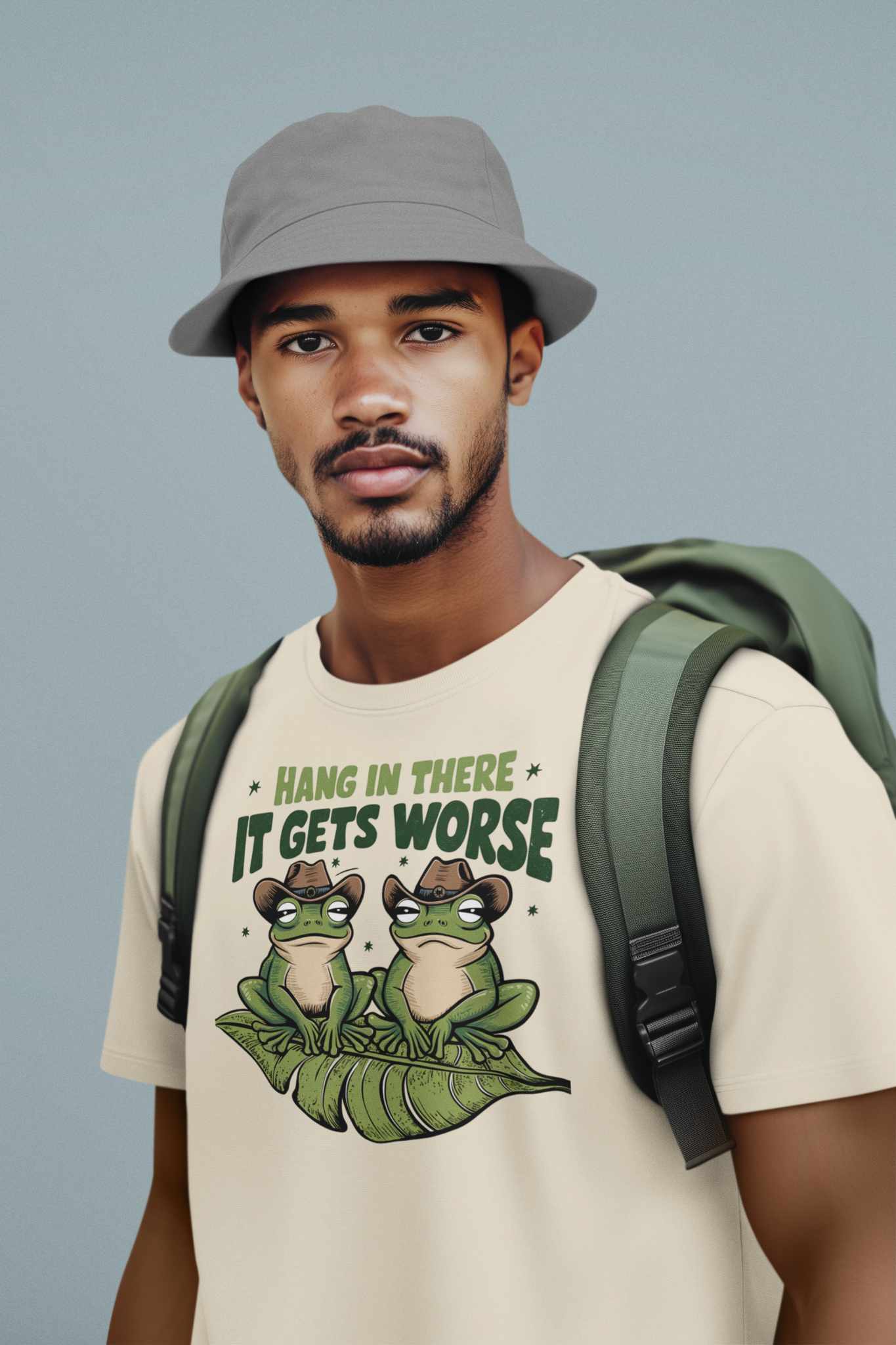 Hang In There It Gets Worse Cowboy Frogs Graphic Tee