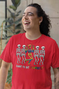 Dare To Be Yourself Rainbow Skeleton Graphic Tee