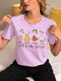 just a silly goose Preppy Graphic Tee - Merch Girls