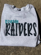Custom Mascot Sequins Raw Edge Lemonade Embroidered Sweatshirt - Merch Girls