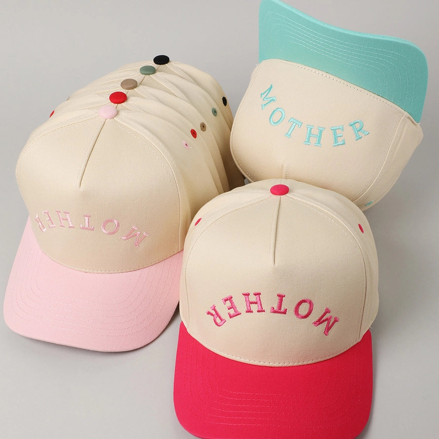 Mother Embroidered Adjustable Five-Panel Twill Hat