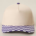 Custom Embroidered Checkered Bill Baseball Hat | Personalized Text Snapback Hat