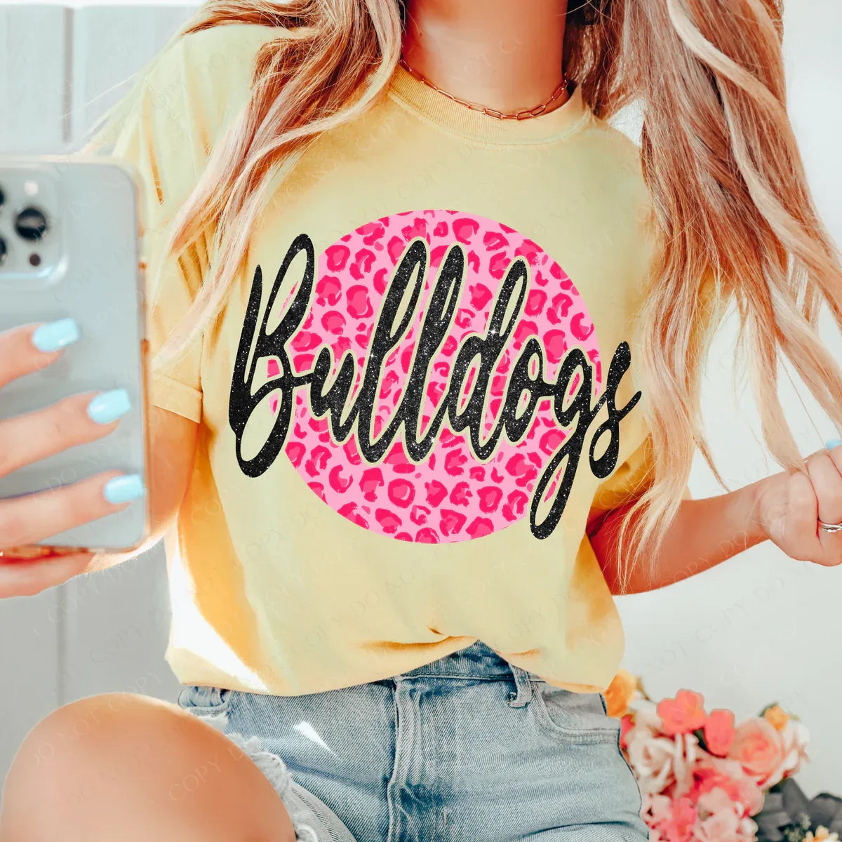 Bulldogs Pink Leopard DTF Transfer - Merch Girls