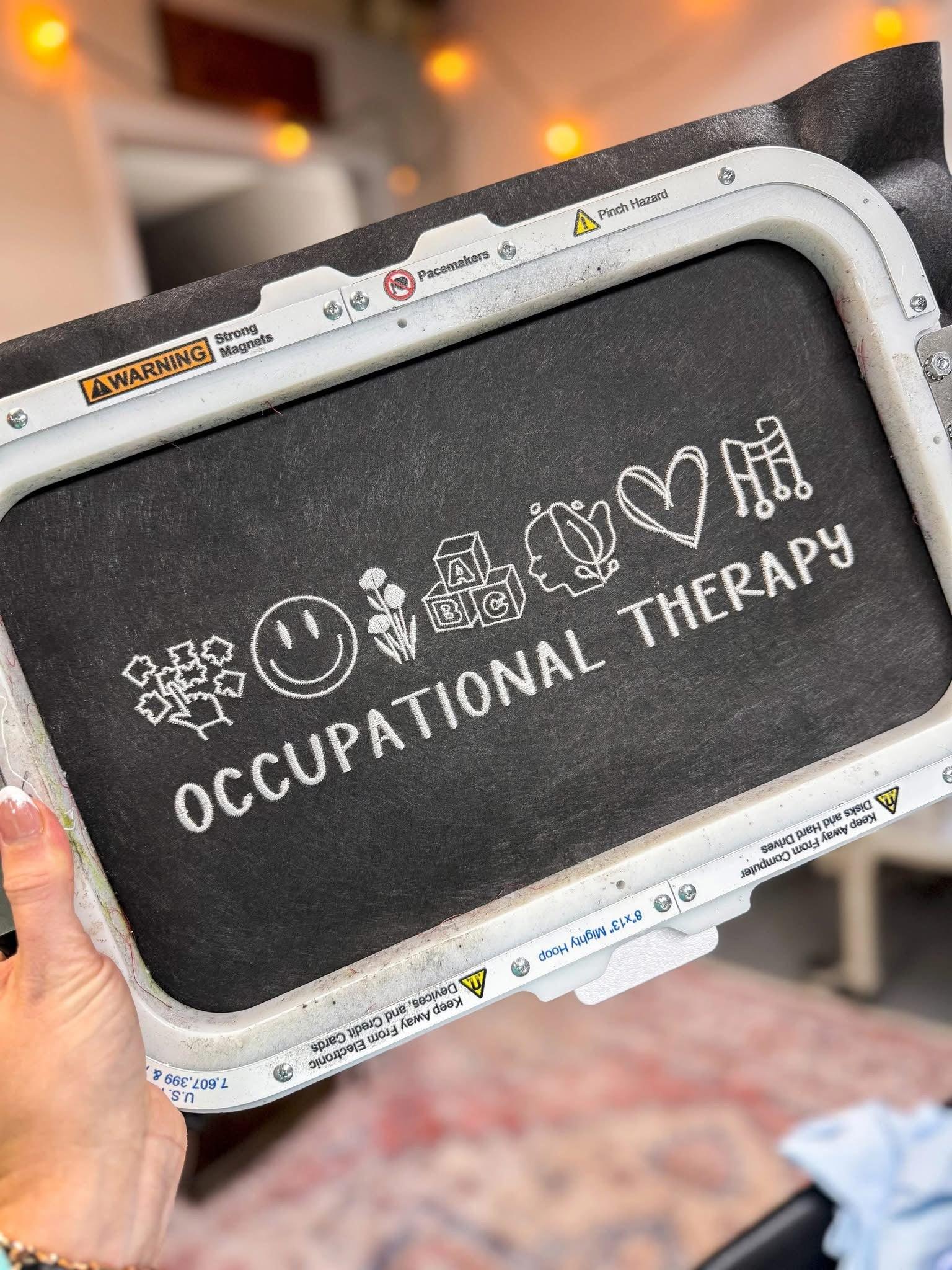 Occupational Therapy Icons Embroidered Shirt | QUICK SHIP - Merch Girls