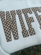 Custom Rustic Tonal Brown Checks Diamond Edge Applique