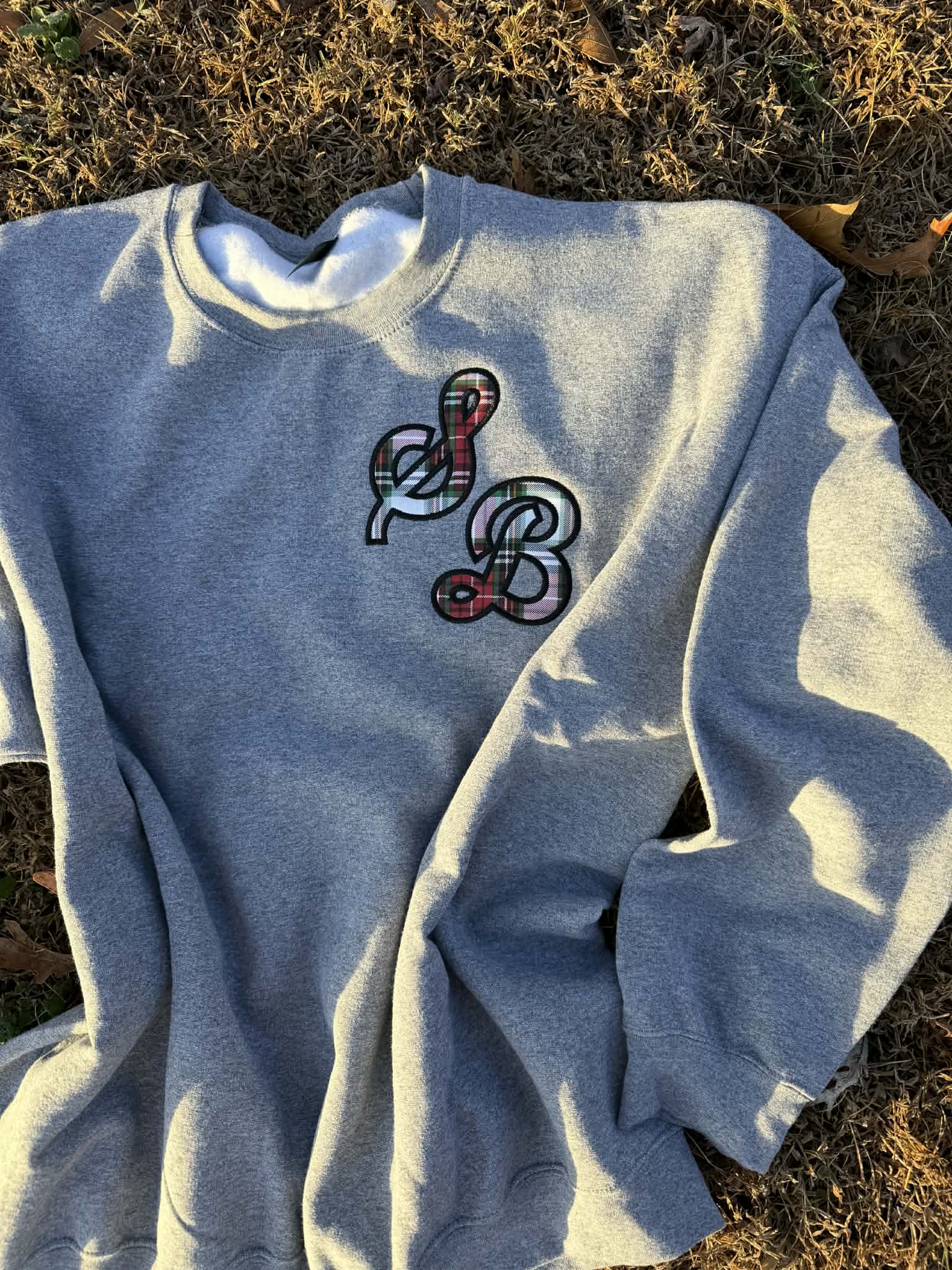 Sporty Script Monogram Applique Sweatshirt