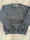 Number Tone on Tone Embroidered Sweatshirt