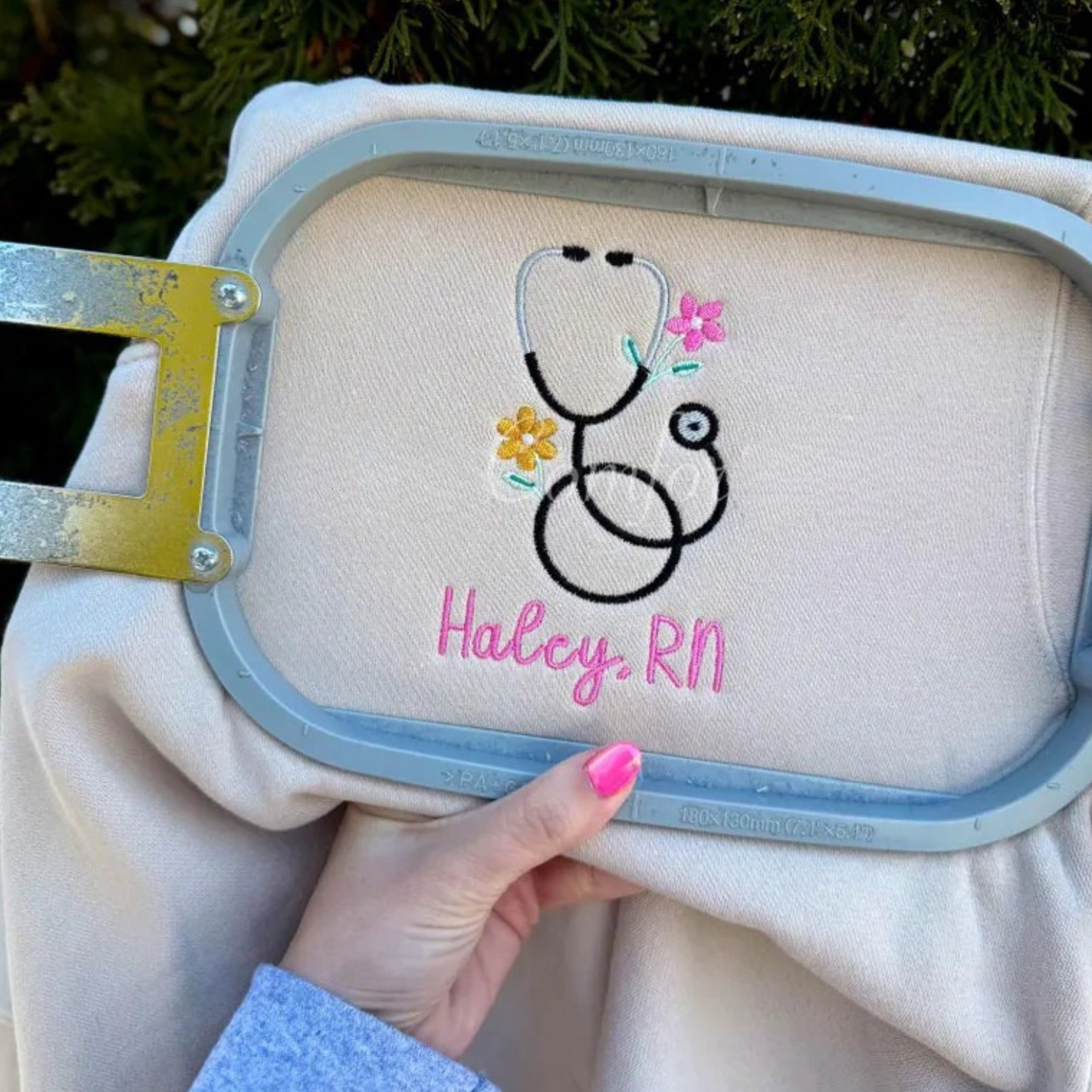 Embroidered Left Chest Custom Name Spring Nurse