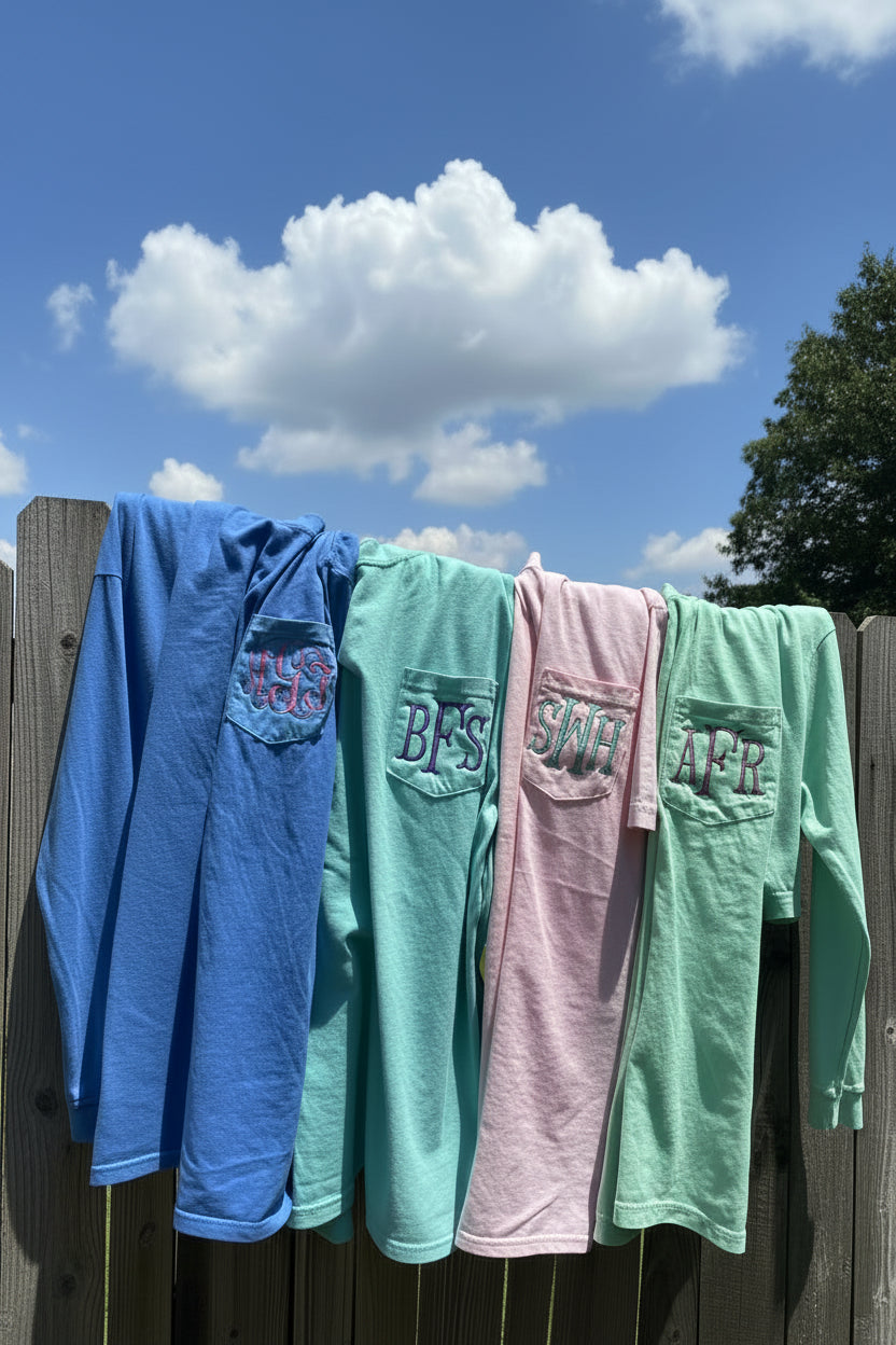 Monogram Embroidered Pocket Tee