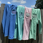 Merch Girls Personalized Embroidered Monogram Pocket Long Sleeve Tee | Comfort Colors