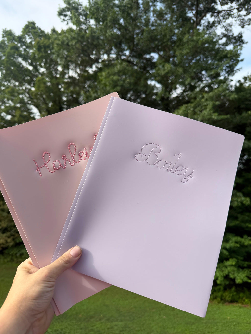 Personalized Embroidered Plastic School Folder | Custom Name Folder | Back to School Folder | Teacher Gift | Student Folder