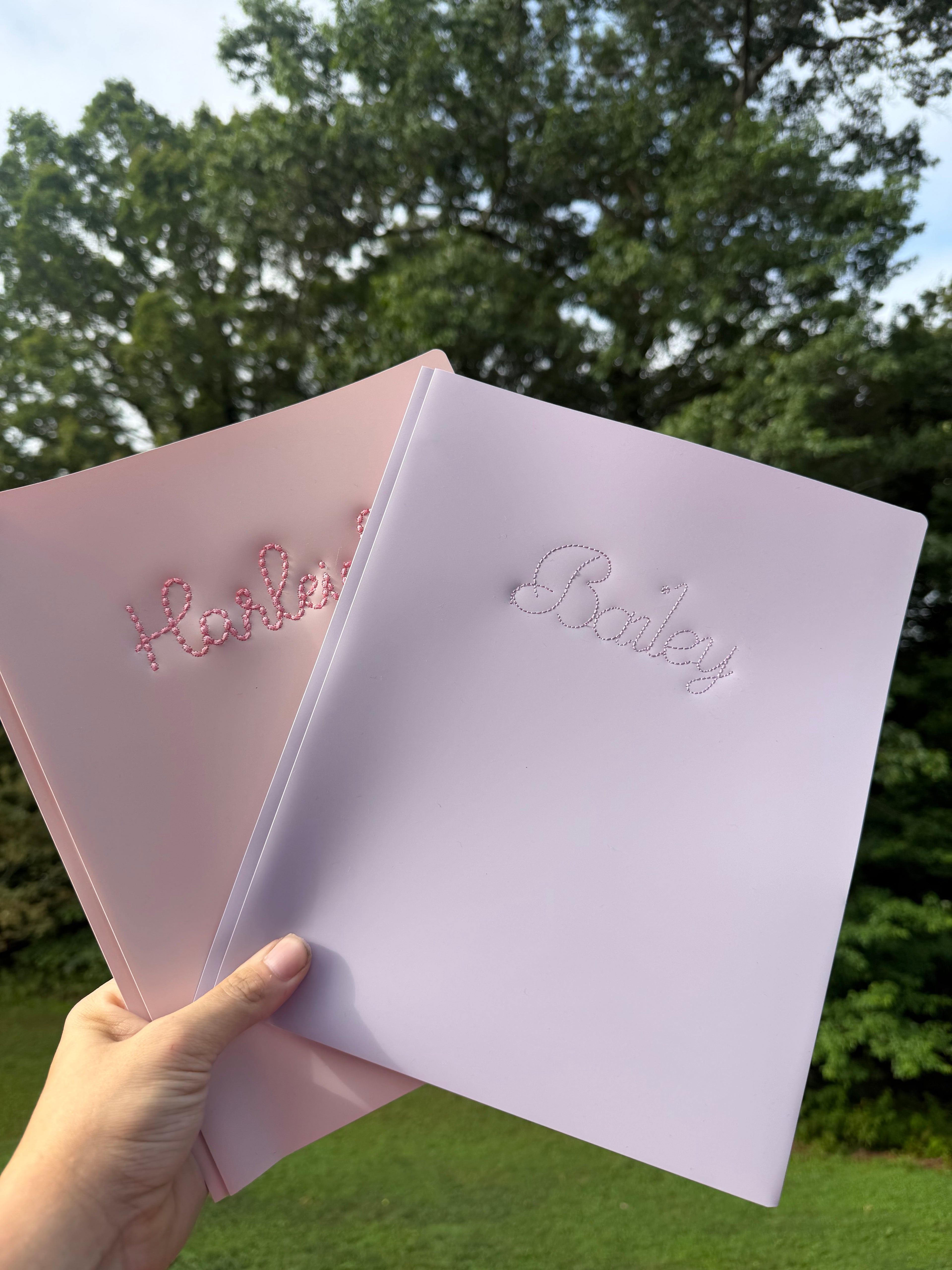 Personalized Embroidered Plastic School Folder | Custom Name Folder | Back to School Folder | Teacher Gift | Student Folder